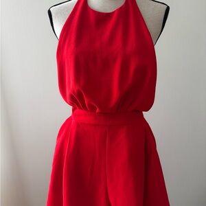 DO+BE Red Backless Ruched Cocktail Dress